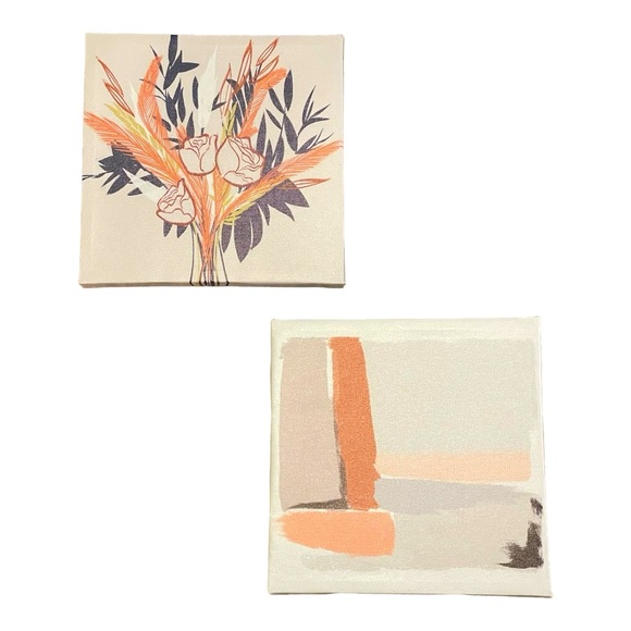 🆕 Special Memories Floral Abstract Canvas Art Set, 2 Wall Hangings - Picture 3 of 8